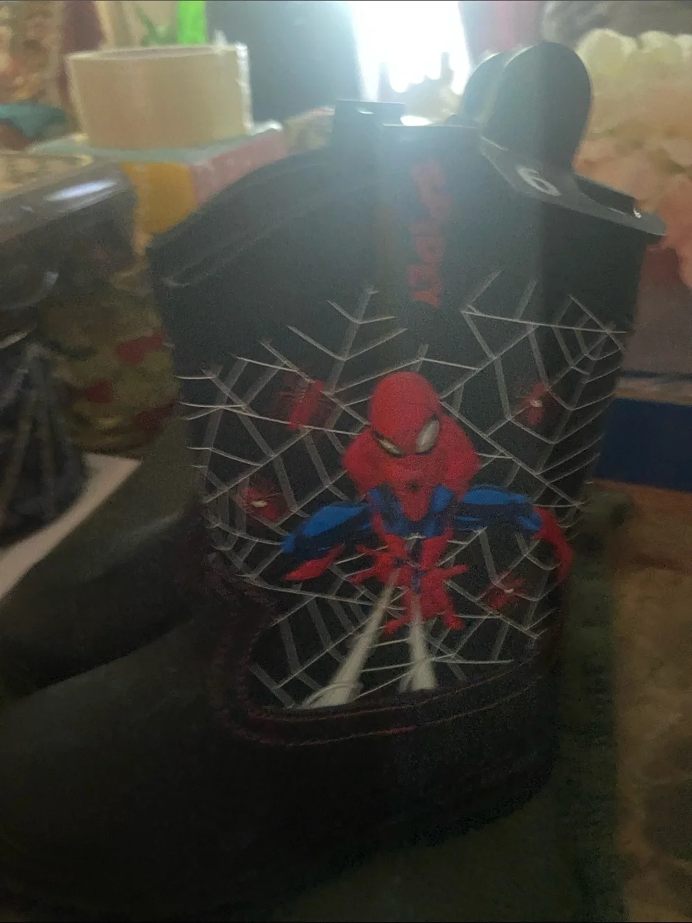 Marvel Spider-Man Black & Red Light-Up Kids Costume Boots - Picture 2 of 6